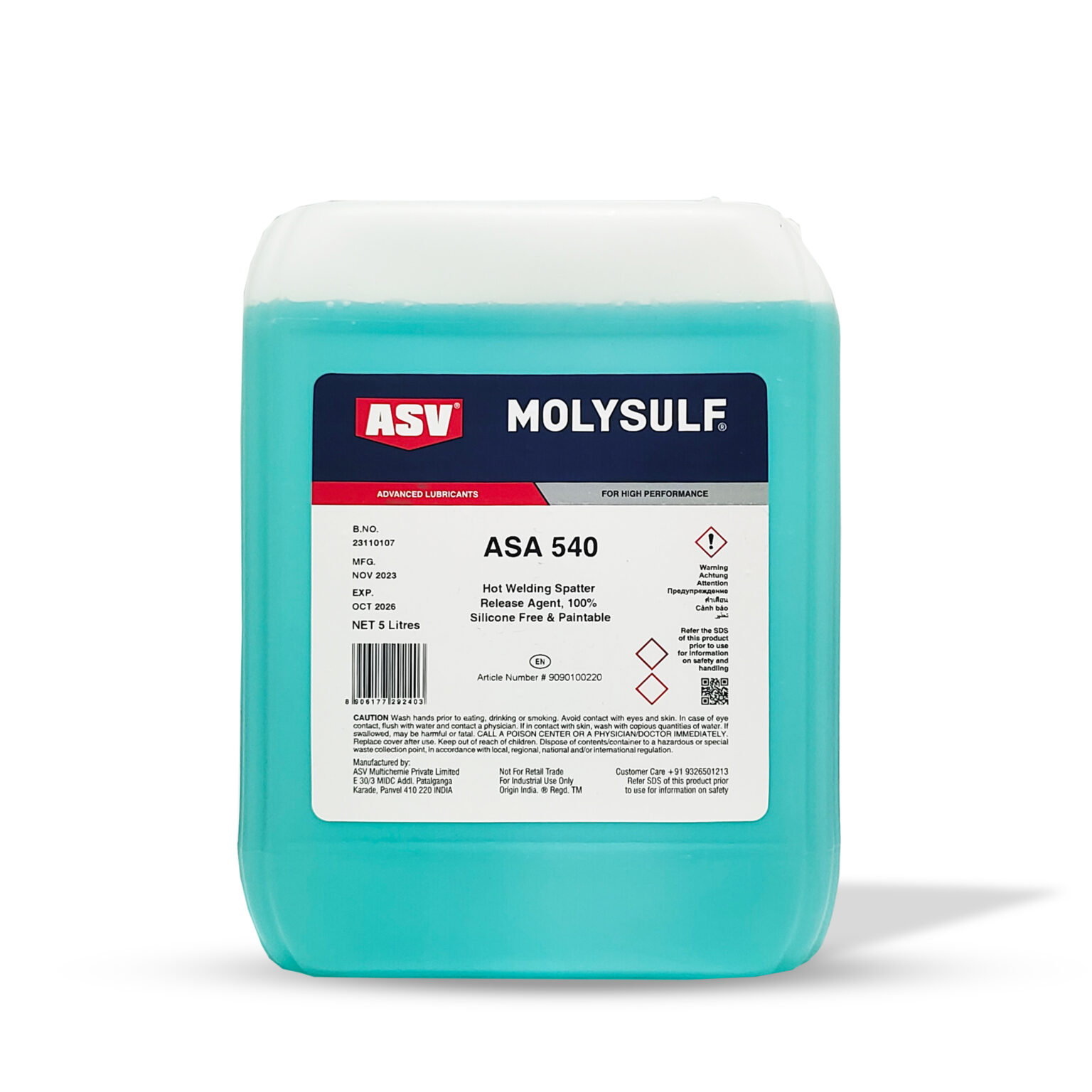 ASV ASA 540 Welding Spatter Release & Prevention Liquid- Silicone Free ...