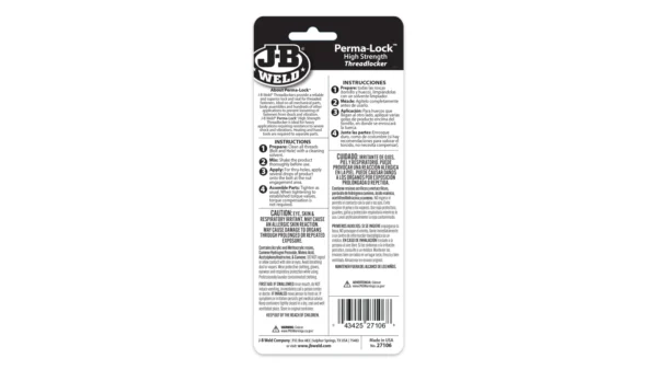 JB Weld 27106 PermaLock Red Threadlocker