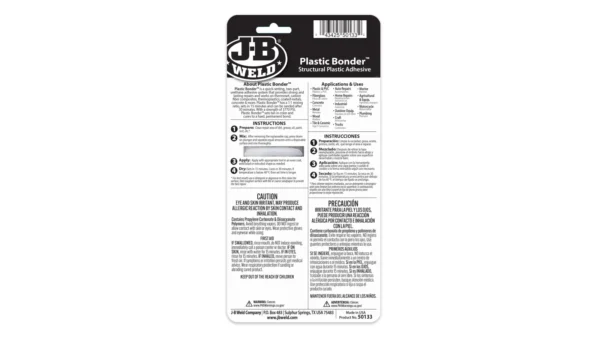 JB Weld 50133 PlasticBonder Syringe