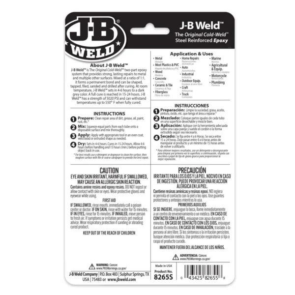 JB Weld 8265S Twin Tube