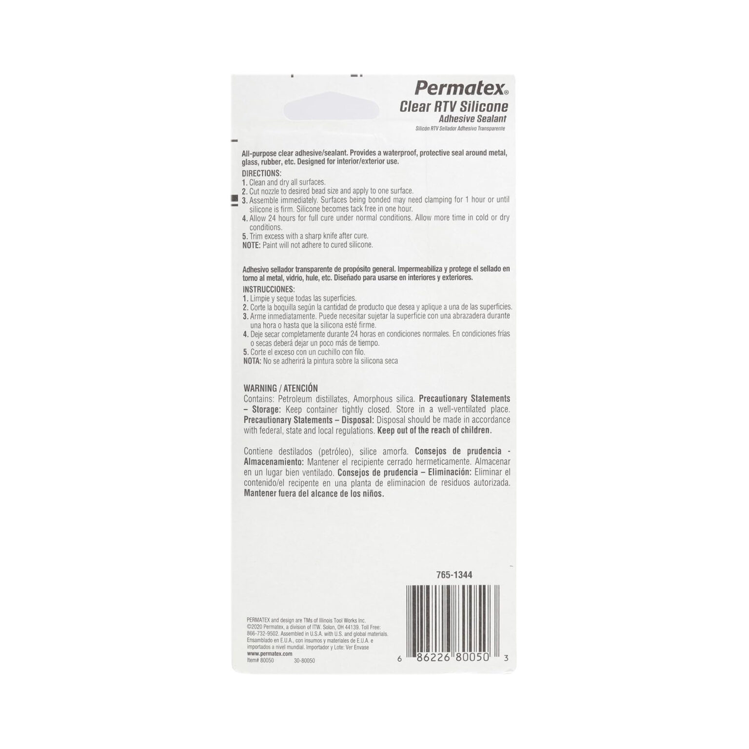 Permatex 80050 Clear RTV Silicone Adhesive Sealant - Una Eco Trading LLC