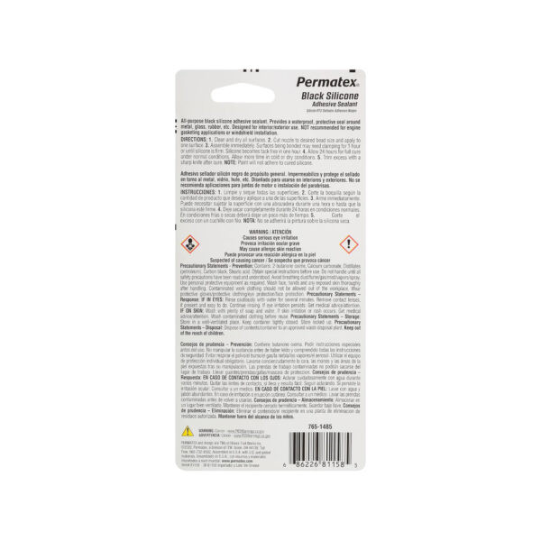 Permatex 81158 Black Silicone Adhesive Sealant