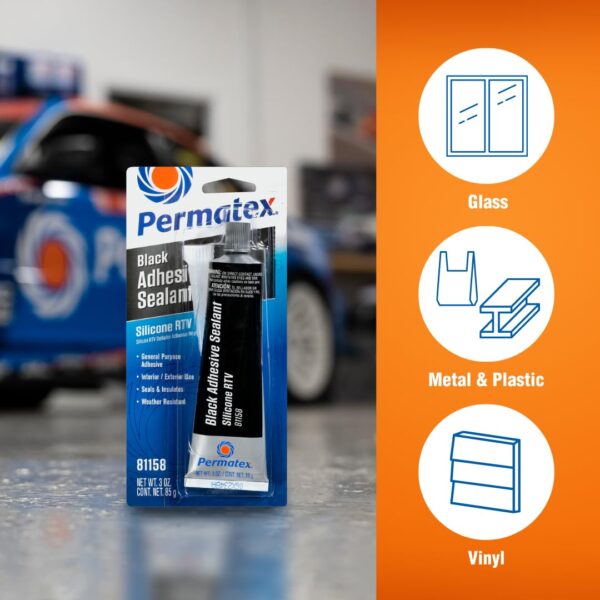 Permatex 81158 Black Silicone Adhesive Sealant