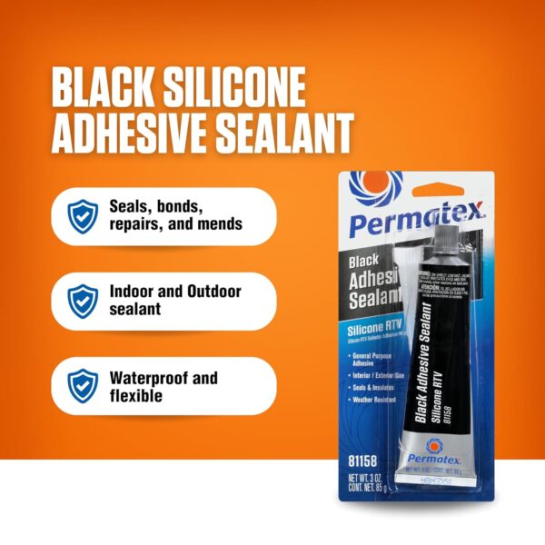 Permatex 81158 Black Silicone Adhesive Sealant
